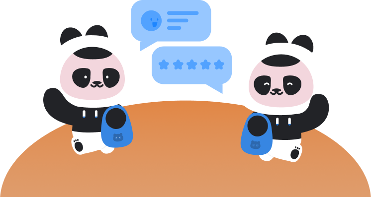 판다가 인사하고 있는 그림